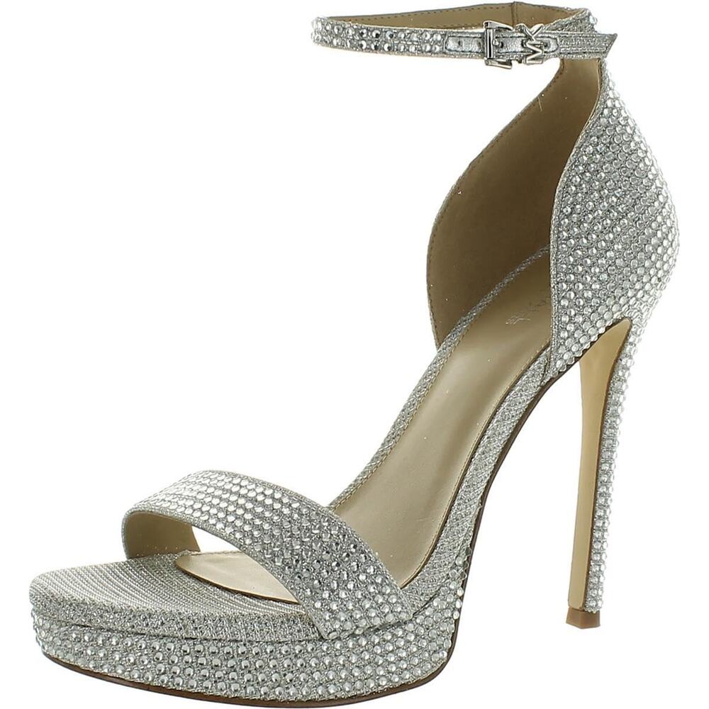 Michael Kors Jordyn Platform Sandal Silver 7 M